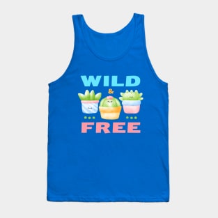 Wild & Free Watercolor Cacti and Succulents Potted Plants | Perfect for Cactus Lover & Succulent Lover Tank Top